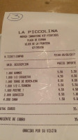 La Piccolina menu