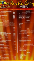 Rustic Car-fe Bistro menu