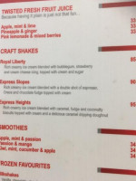 Illy Express menu