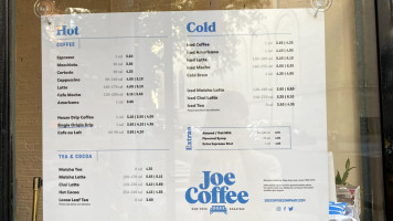 Joe Coffee Company menu