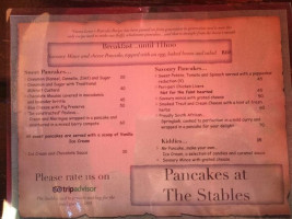 The Stables menu