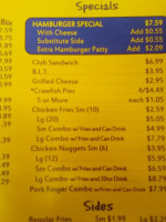 Vic's Touchdown Grill menu