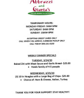 Abbruzzi Giunta's Italian Market menu