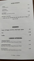 Shannies Bar Grill menu