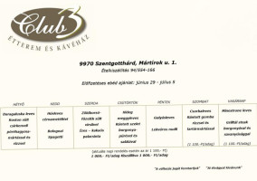 Andante menu