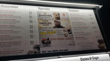 Andy's Frozen Custard menu