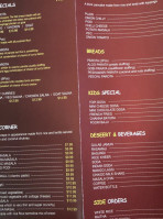 Jeya's Kitchen South Indian menu