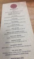 Little Water Distillery menu