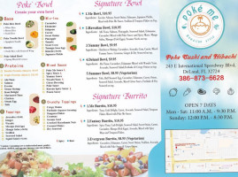 Poke Sushi And Hibachi menu