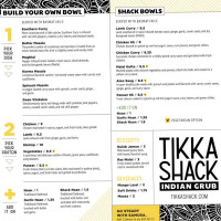 Tikka Shack Indian Grub menu