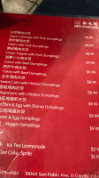 New Dumpling menu