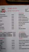 Greg's Grill menu