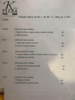 Pizza Káčko menu