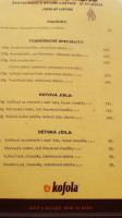 Pivnice U Rytíře menu