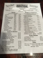 Central Catering menu