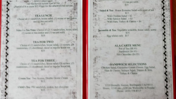 Leland Tea Company Burlingame menu