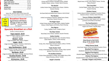 Papa's Main Street Deli menu