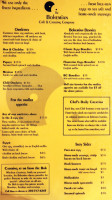 Bohemian Cafe & Catering Co. menu