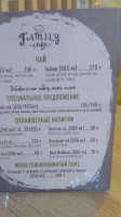 Family Cafe menu