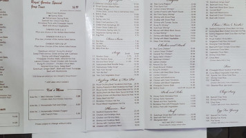 Royal Garden Restaurant menu