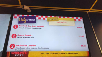 Wimpy's Diner menu