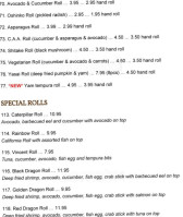 Kami Sushi menu