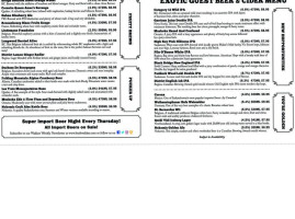 Bushwakker Brewpub menu