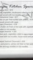 Saigon Kitchen menu