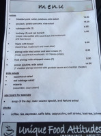 Unique Food Attitudes menu