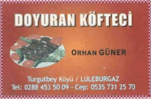 Doyuran Köftecisi menu