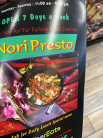 Nori Presto Teriyaki menu