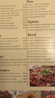 Treize Cantons menu