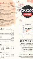 Kiso Ya Sushi menu