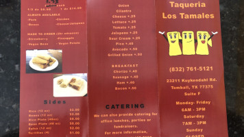 Taqueria Los Tamales menu