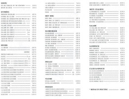 Chez Bergeron menu