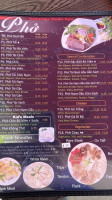 Tay Ho menu