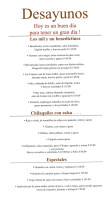 Casa Fuerte menu