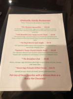 Unionville Family menu