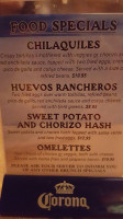 Mission Cantina menu