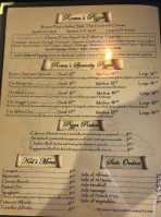 Romas Italian menu