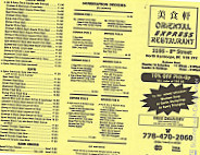 Oriental Express menu