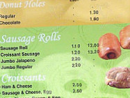 Happy Donuts menu