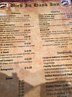 Bird in Hand Inn menu