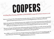 Coopers And Brasserie menu