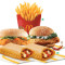 Spicy Paneer/Spicy Chicken Burger(Any 2)+1 Med Fries+2 Puff