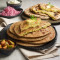 Cheese Paratha With Raita, Pickle Papad