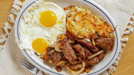 Sirloin Steak Tips Eggs