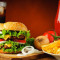 Veg Cheese Burger With French Fries 1 Cold Drink [200 Ml]