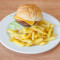 Classic Beef And Cheese Burger With Small Chips And Drink