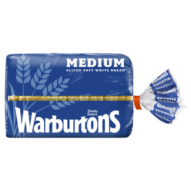 Warburtons Bread Medium White Loaf 400G